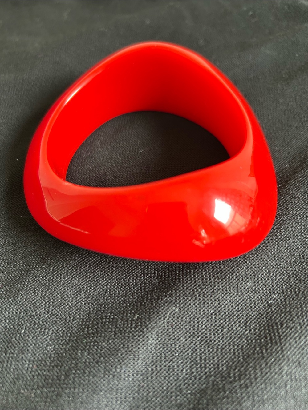Bold Red Sculptural Resin Bangle